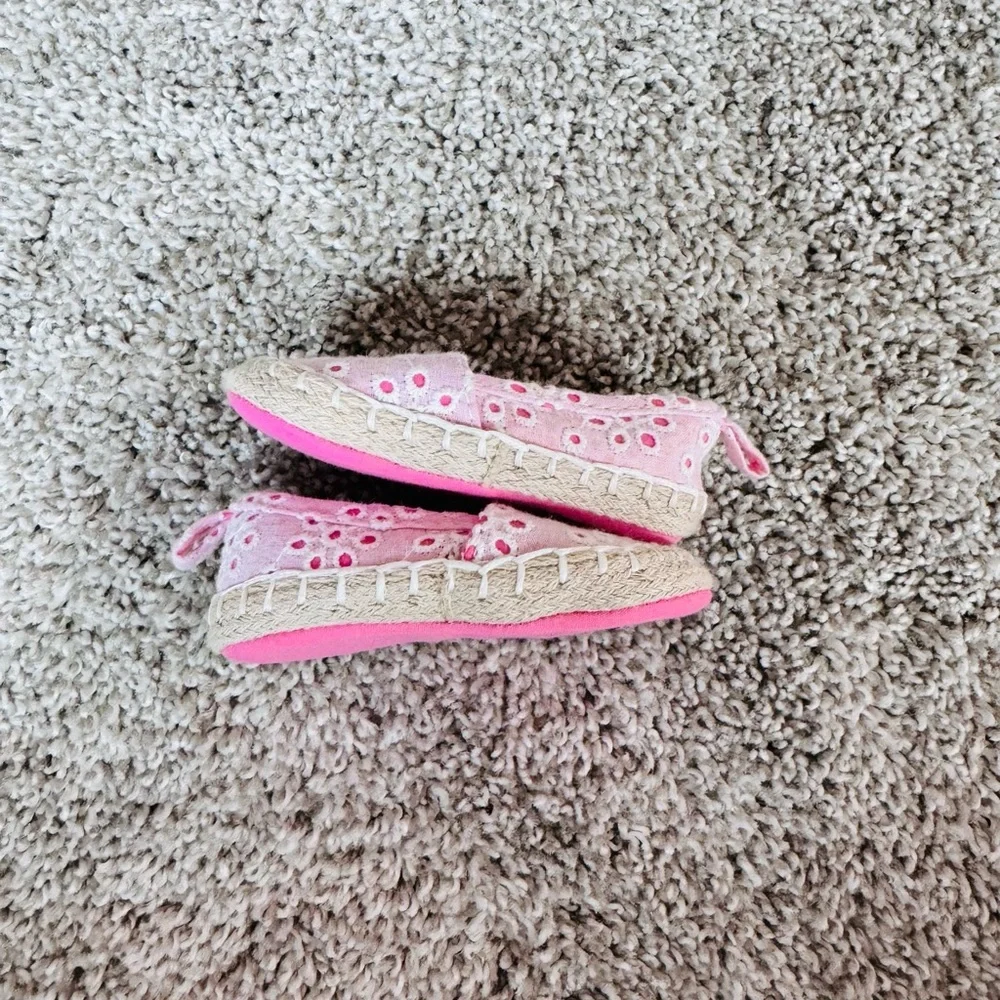 Baby girl shoes summer walker crawler shoes pink espadrille crochet size 1 - Picture 6 of 6